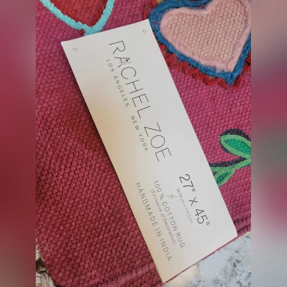 Gorgeous Rachel Zoe Colorful Heart and Floral Pattern Rug ❤️ - Picture 7 of 8